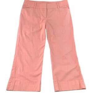 Halogen Cropped Capri Pants Wide Leg Womens 8 Peach Stretchy Mid Rise Cuff Hem